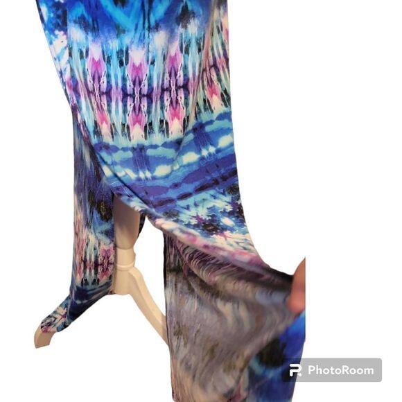 Lily Star Blue Patterned Maxi Skirt Size Small - Picture 5 of 8